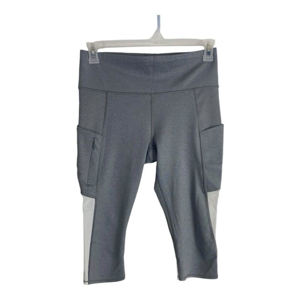 Athleta Womens Leggings Adult Size Medium Gray Cropped Pockets Norm Core